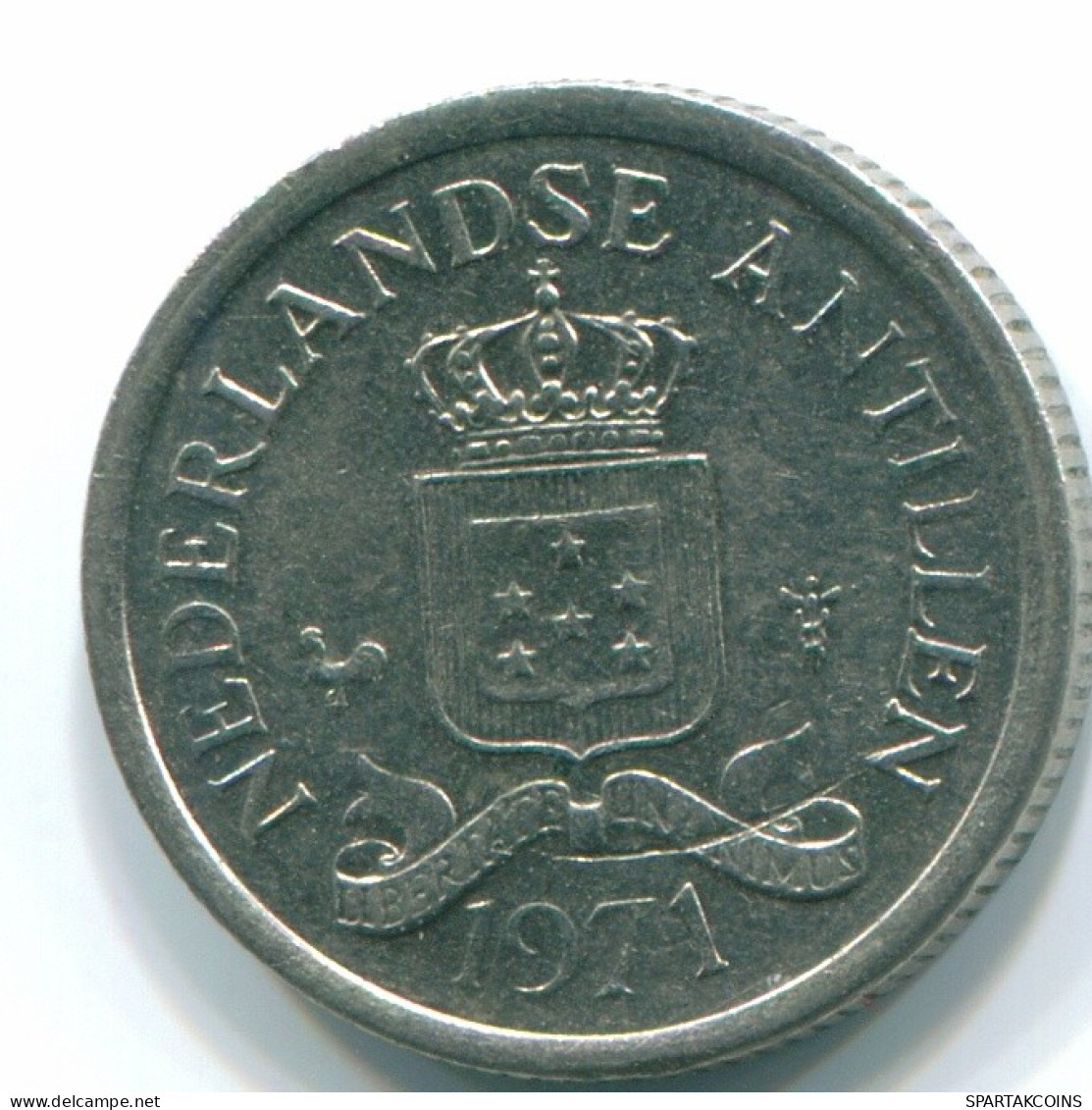 10 CENTS 1971 NIEDERLÄNDISCHE ANTILLEN Nickel Koloniale Münze #S13477.D.A - Niederländische Antillen