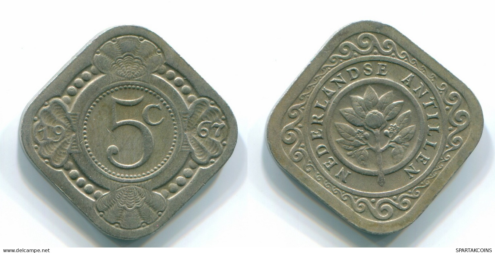 5 CENTS 1967 ANTILLES NÉERLANDAISES Nickel Colonial Pièce #S12469.F.A - Netherlands Antilles