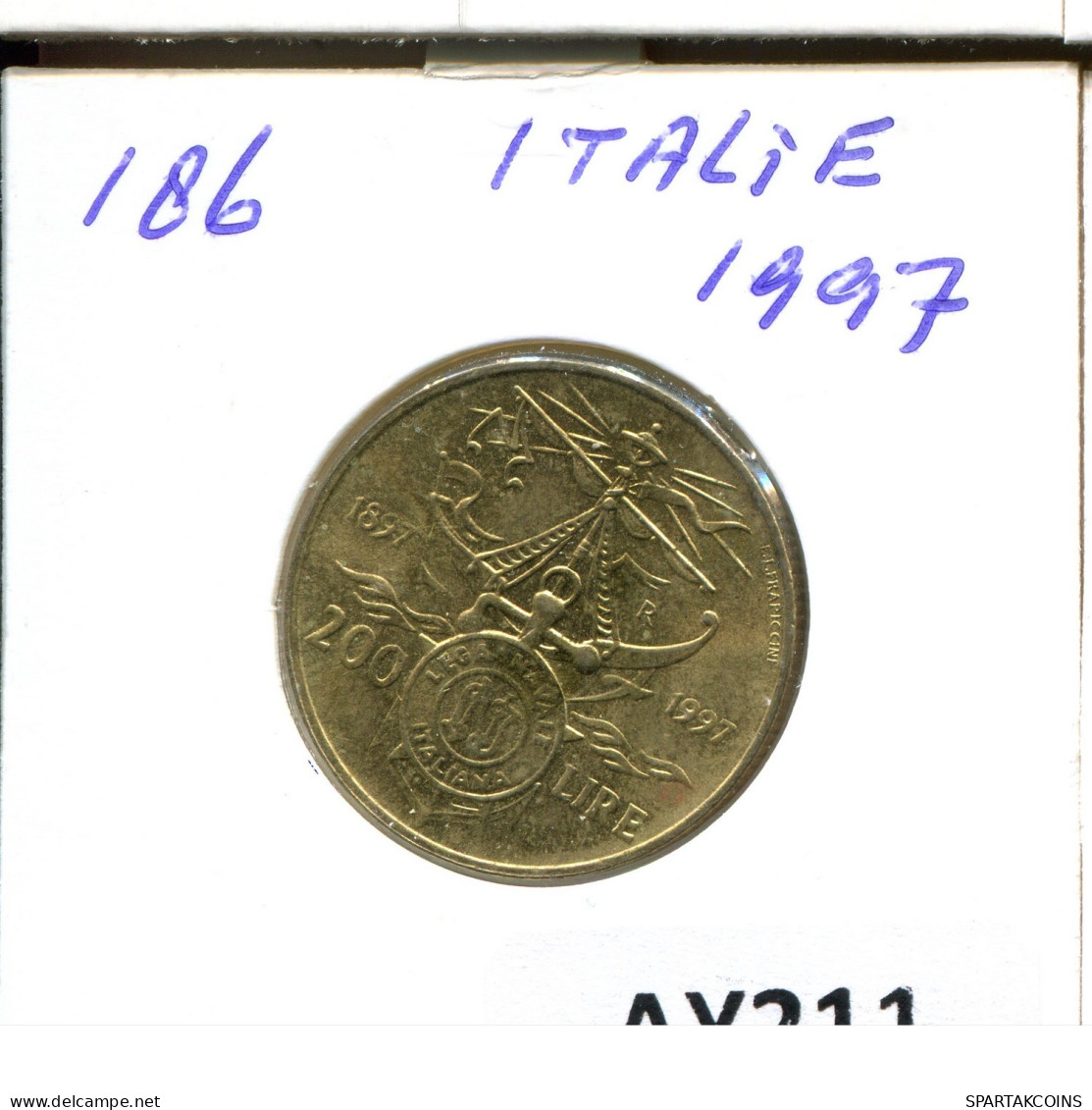 200 LIRE 1997 ITALIE ITALY Pièce #AY211.2.F.A - 200 Lire