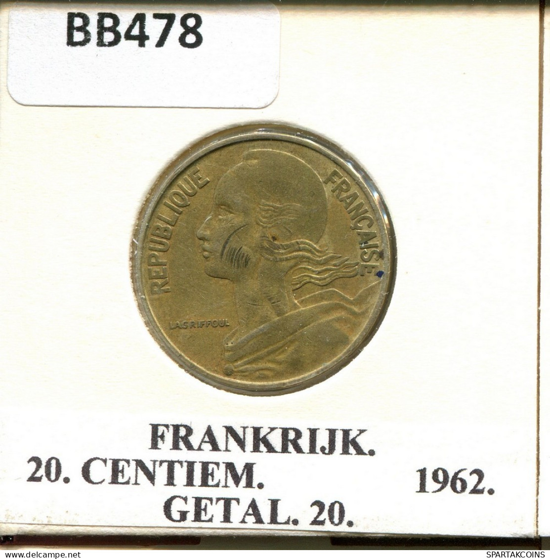 20 CENTIMES 1962 FRANKREICH FRANCE Französisch Münze #BB478.D.A - 20 Centimes