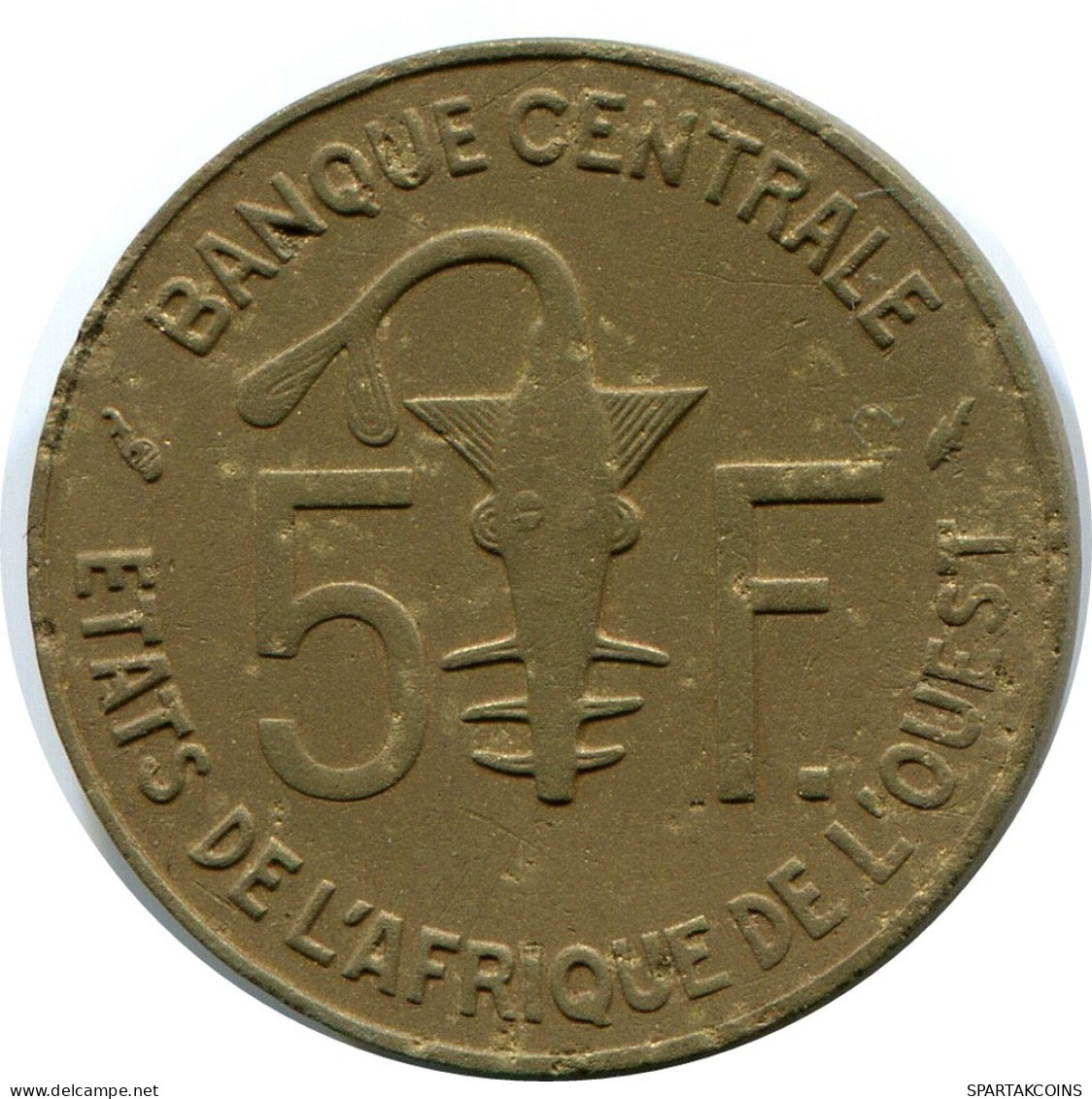 5 FRANCS 1987 WESTERN AFRICAN STATES Moneda #AP955.E.A - Otros – Africa