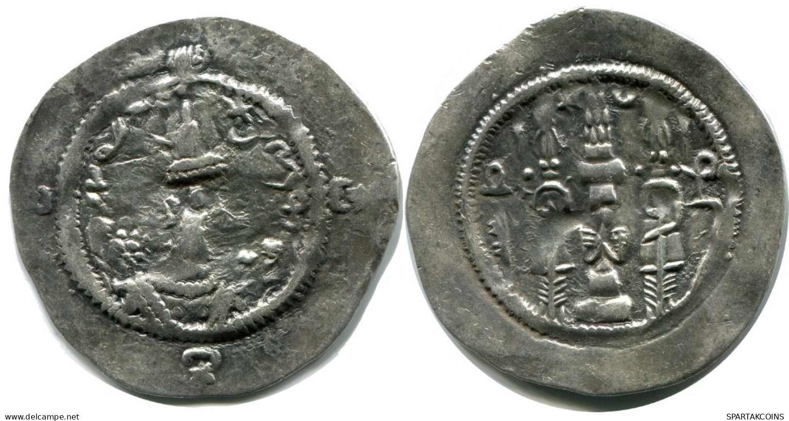 SASSANIAN HORMIZD IV Silver Drachm Mitch-ACW.1073-1099 #AH196.45.U.A - Oosterse Kunst