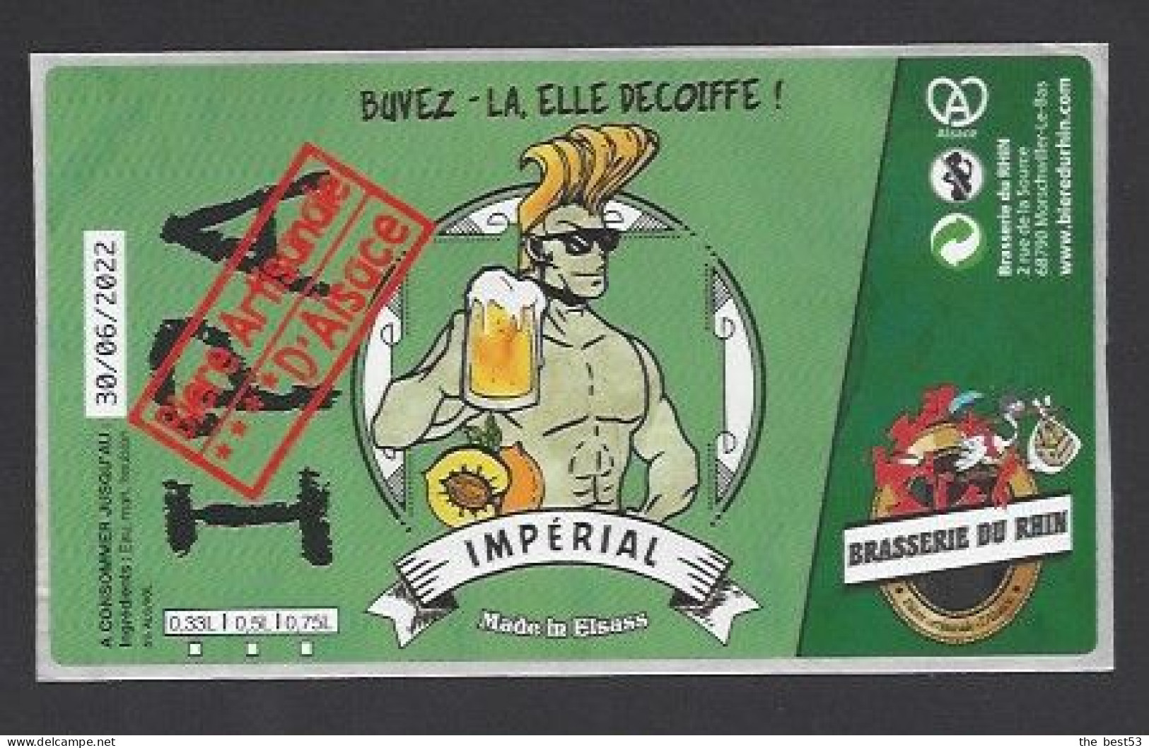 Etiquette De Bière Impérial -   Brasserie  Du Rhin  à  Morschwiller Le Bas  (68) - Beer