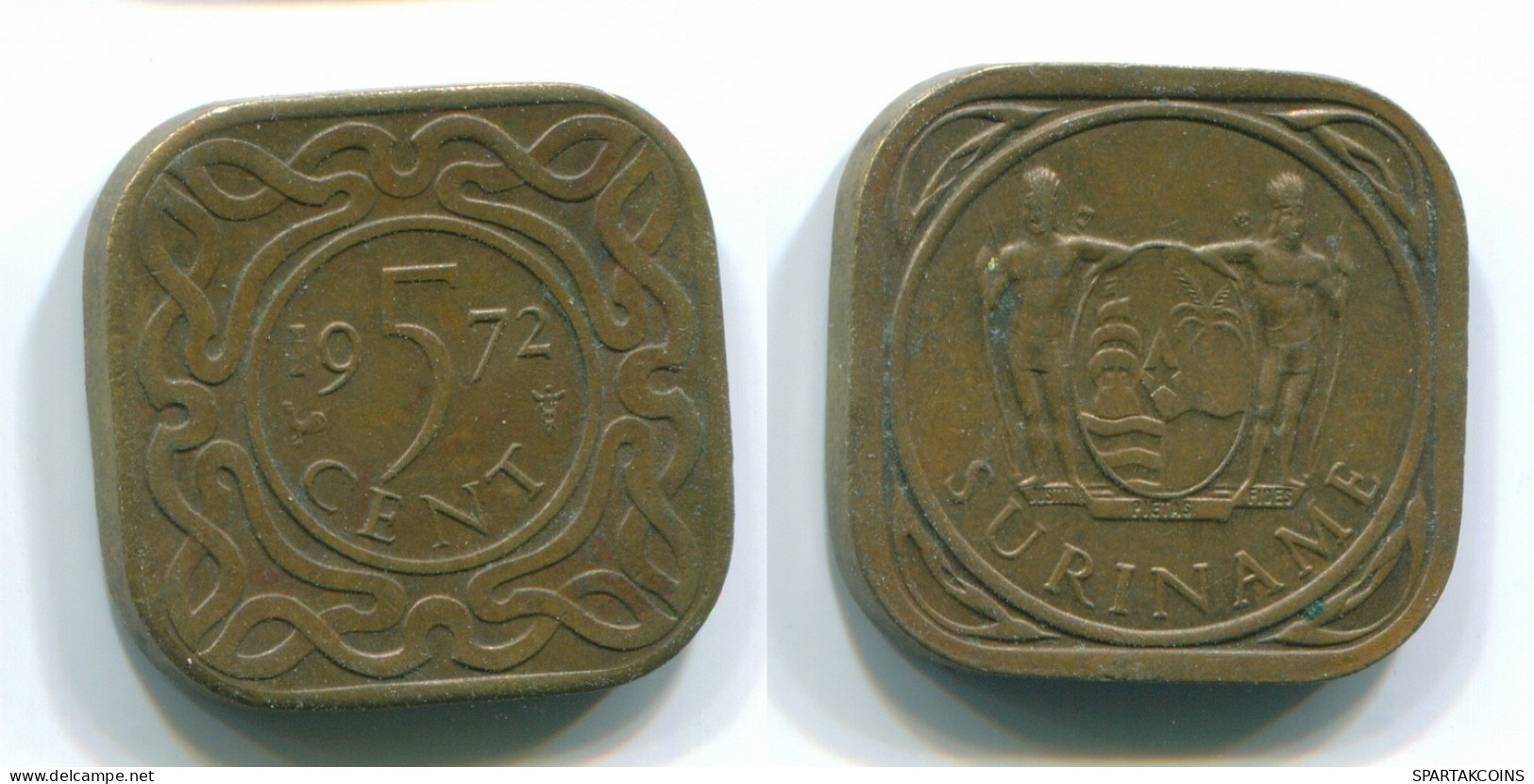 5 CENTS 1972 SURINAME Netherlands Nickel-Brass Colonial Coin #S12924.U.A - Surinam 1975 - ...