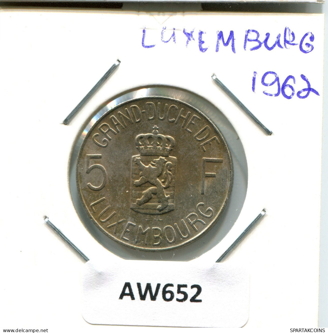 5 CENTIMES 1962 LUXEMBURGO LUXEMBOURG Moneda #AW652.E.A - Luxemburg
