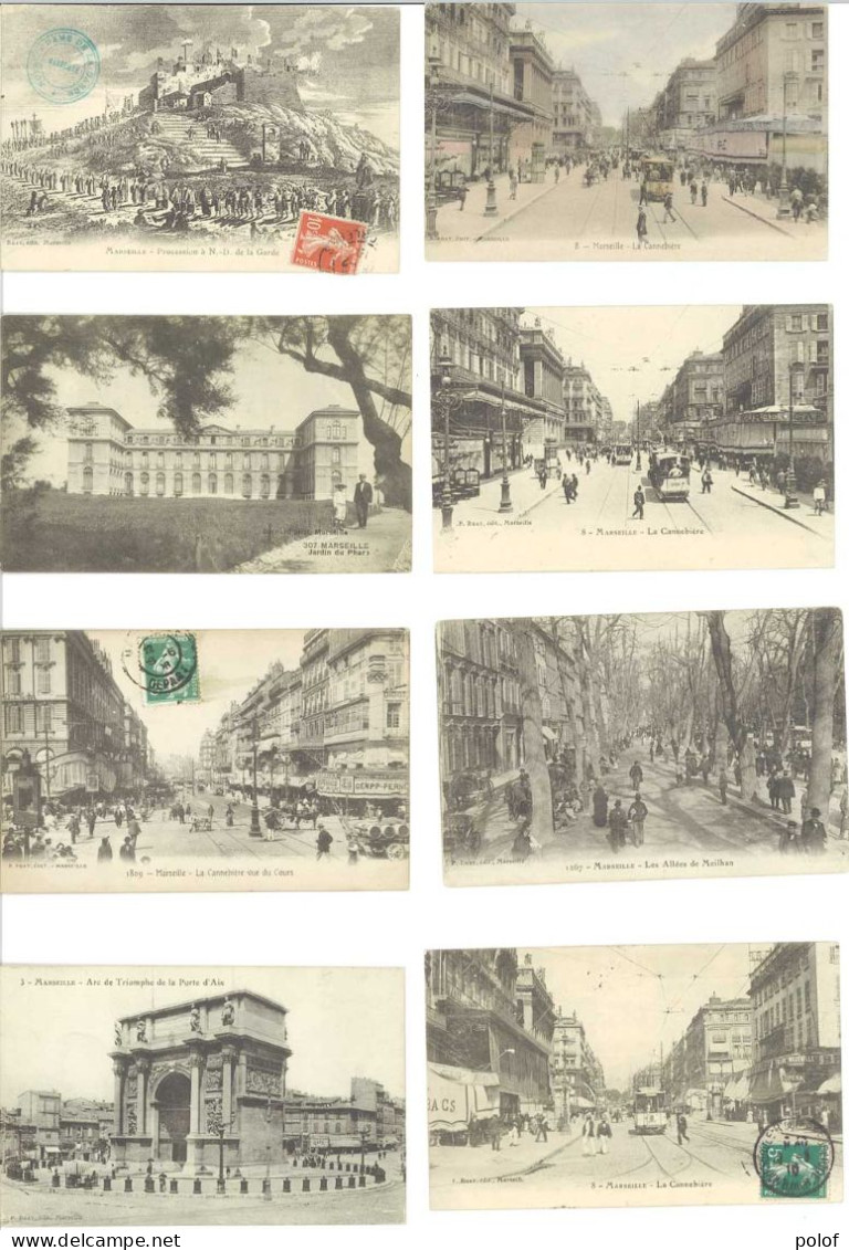 MARSEILLE - Lot De 8 CPA - Vues Diverses Dont Animations    (125373) - Ohne Zuordnung