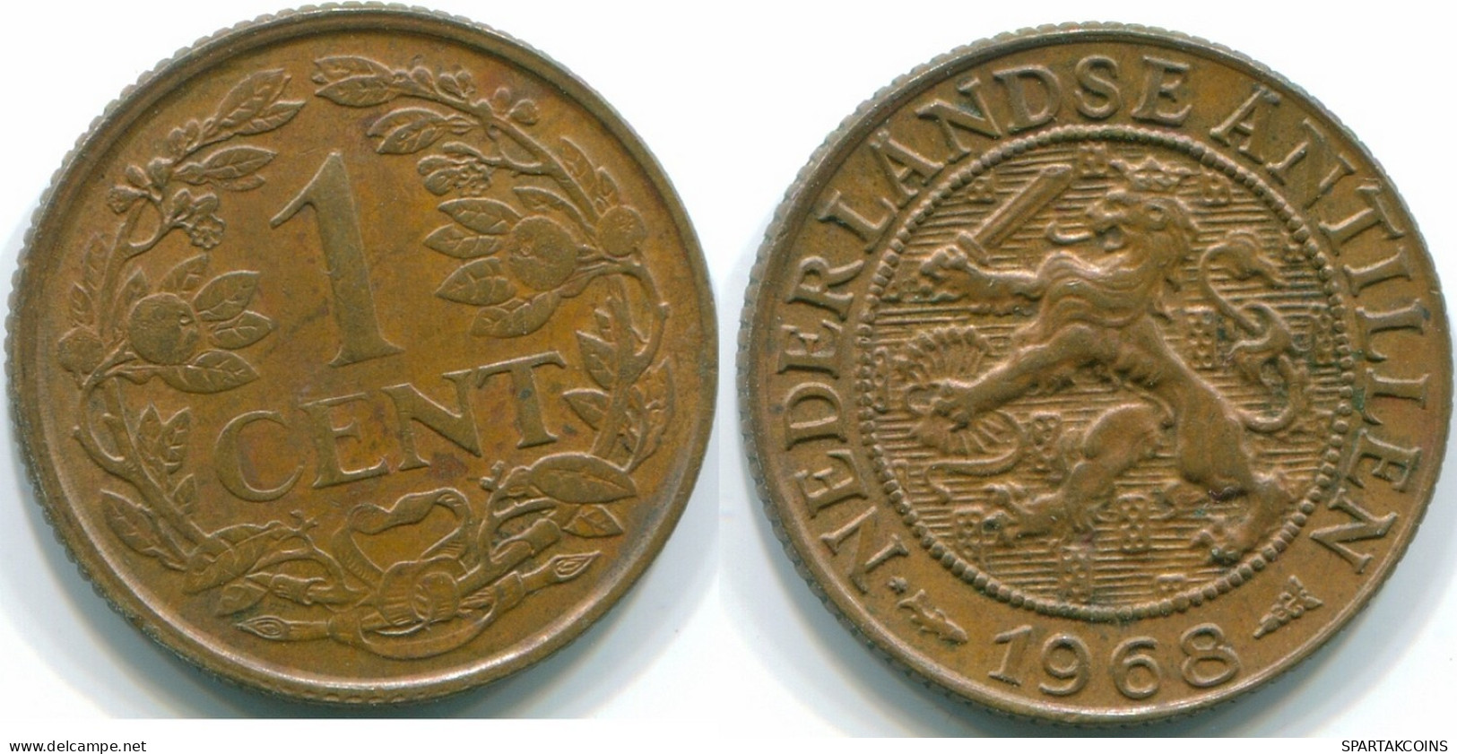 1 CENT 1968 NIEDERLÄNDISCHE ANTILLEN Bronze Fish Koloniale Münze #S10801.D.A - Antilles Néerlandaises