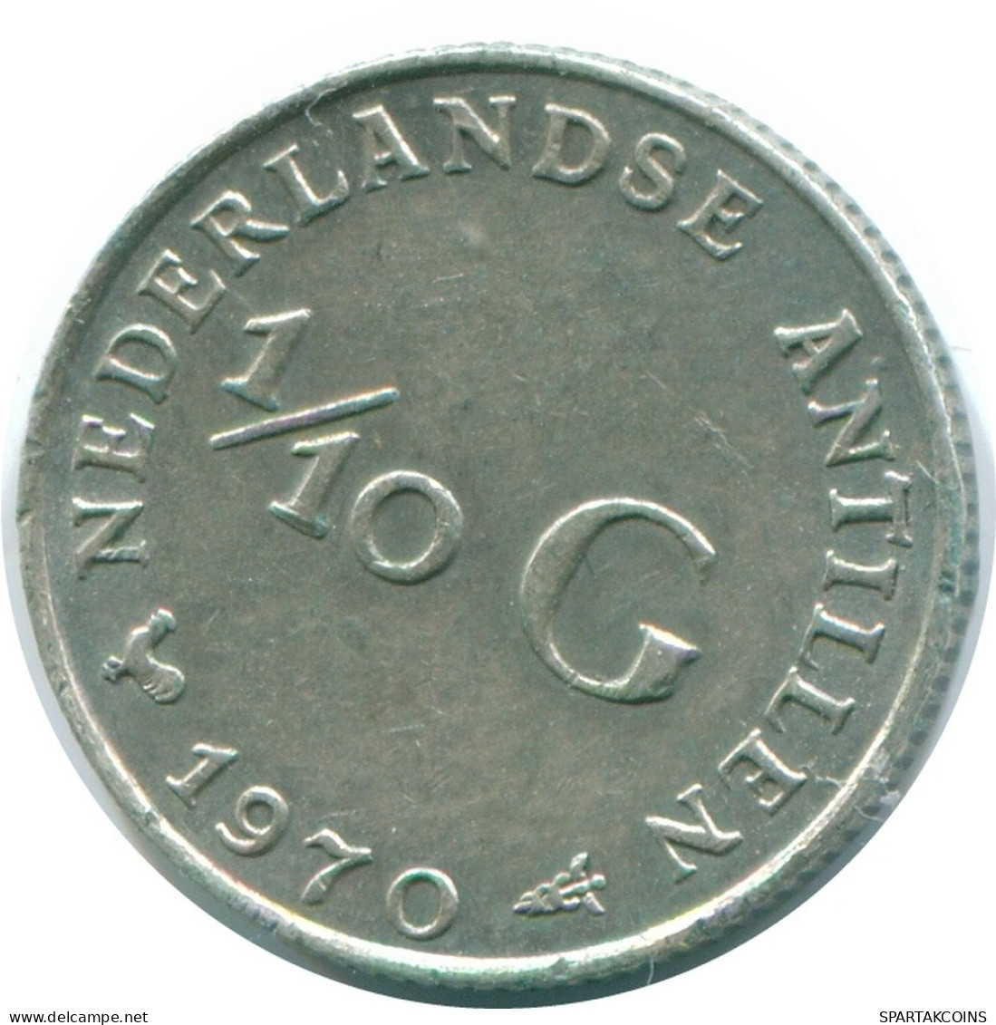 1/10 GULDEN 1970 NIEDERLÄNDISCHE ANTILLEN SILBER Koloniale Münze #NL12962.3.D.A - Niederländische Antillen