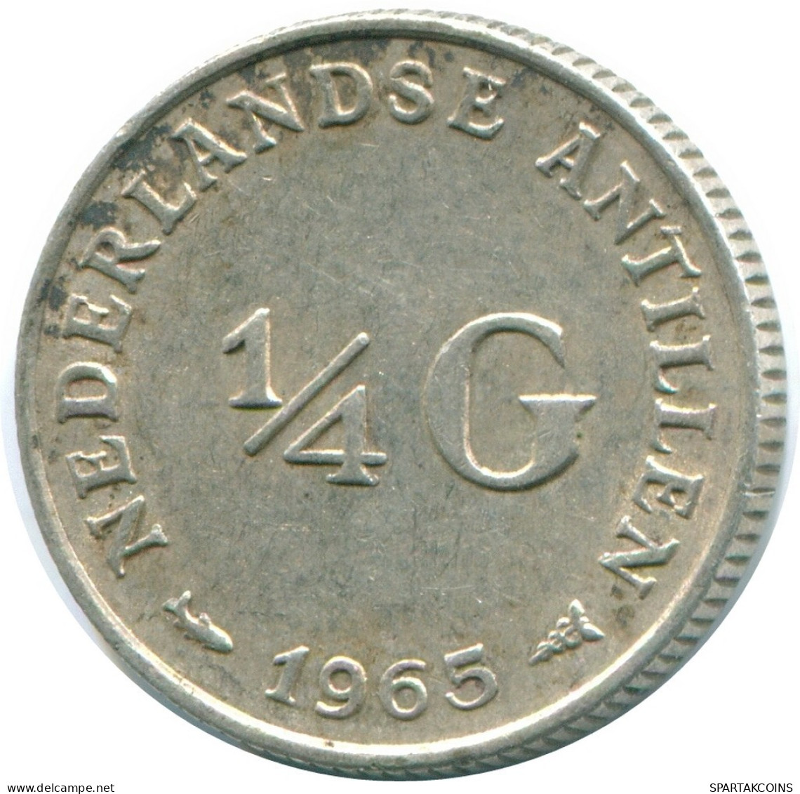 1/4 GULDEN 1965 ANTILLES NÉERLANDAISES ARGENT Colonial Pièce #NL11324.4.F.A - Antille Olandesi