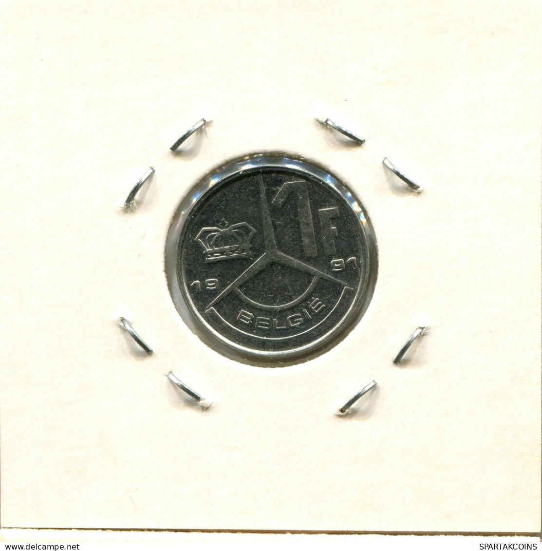 1 FRANC 1991 DUTCH Text BÉLGICA BELGIUM Moneda #BA551.E.A - 1 Franc