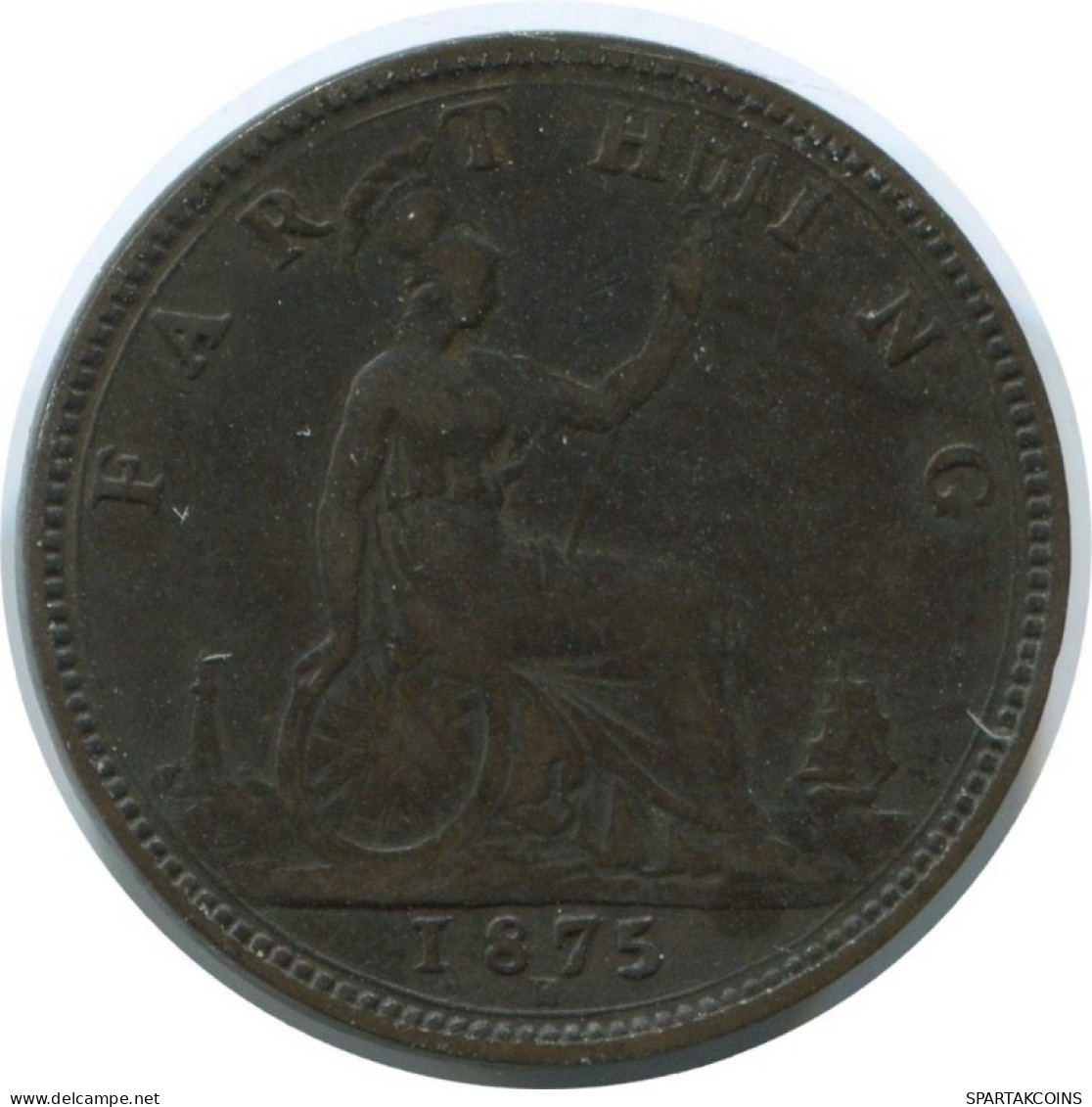 FARTHING 1875 UK GBAN BRETAÑA GREAT BRITAIN Moneda #AE800.16.E.A - B. 1 Farthing