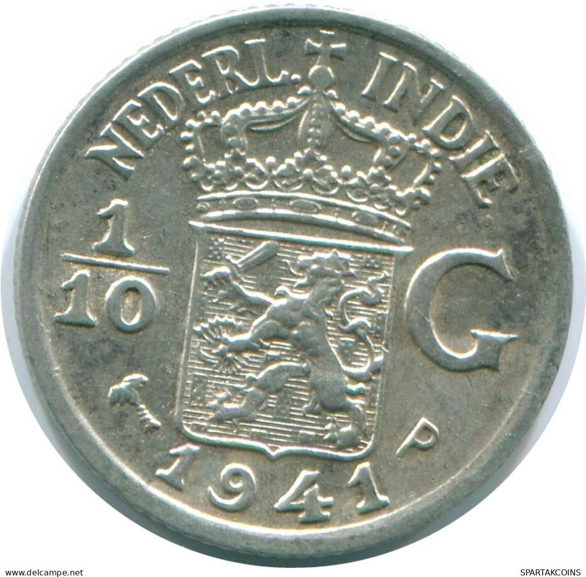 1/10 GULDEN 1941 P NIEDERLANDE OSTINDIEN SILBER Koloniale Münze #NL13619.3.D.A - Niederländisch-Indien