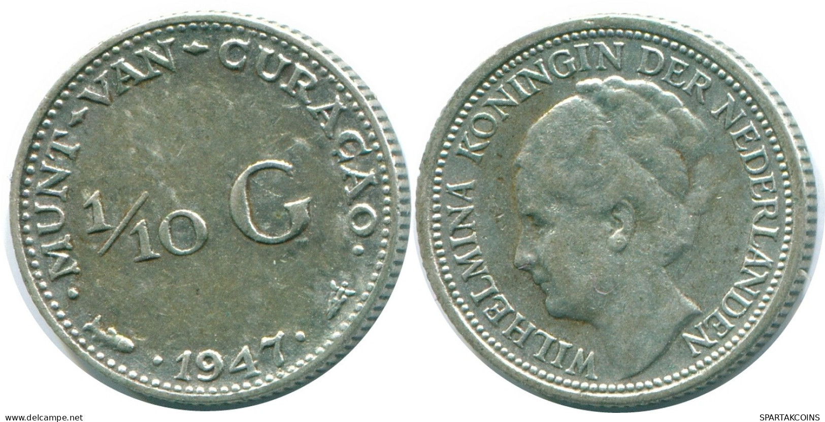 1/10 GULDEN 1947 CURACAO NEERLANDÉS NETHERLANDS PLATA #NL11830.3.E.A - Curacao