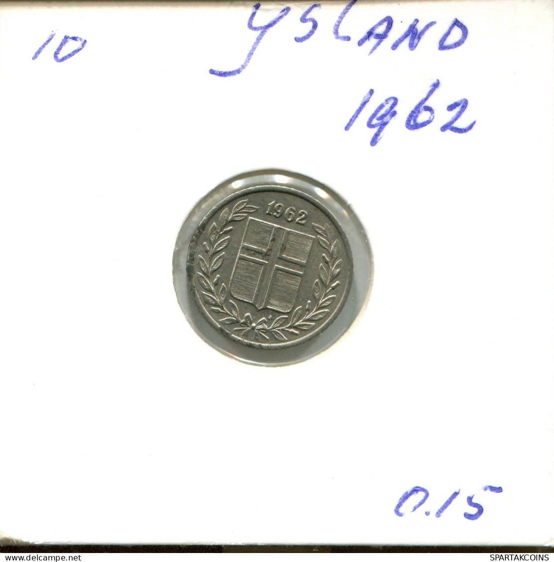 10 AURAR 1962 ISLAND ICELAND Münze #AY122.2.D.A - Islanda
