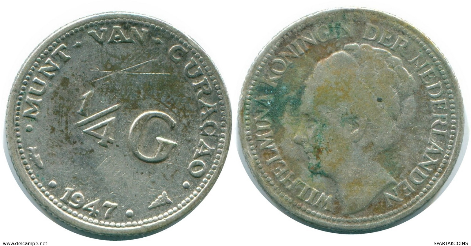 1/4 GULDEN 1947 CURACAO NEERLANDÉS NETHERLANDS PLATA Colonial #NL10827.4.E.A - Curaçao