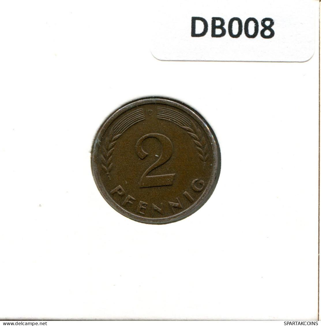 2 PFENNIG 1960 D BRD DEUTSCHLAND Münze GERMANY #DB008.D.A - 2 Pfennig