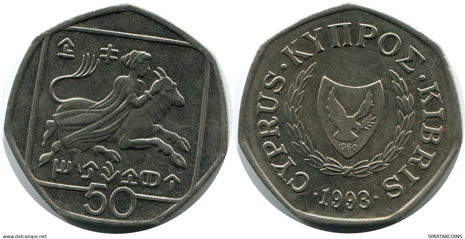 50 CENTS 1993 CHIPRE CYPRUS Moneda #AP306.E.A - Chipre