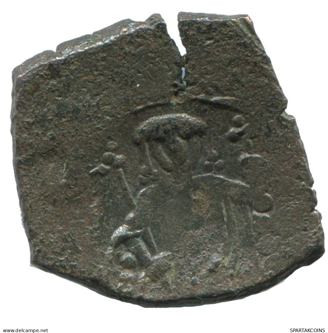 Authentique Original Antique BYZANTIN EMPIRE Trachy Pièce 1.5g/19mm #AG716.4.F.A - Byzantinische Münzen