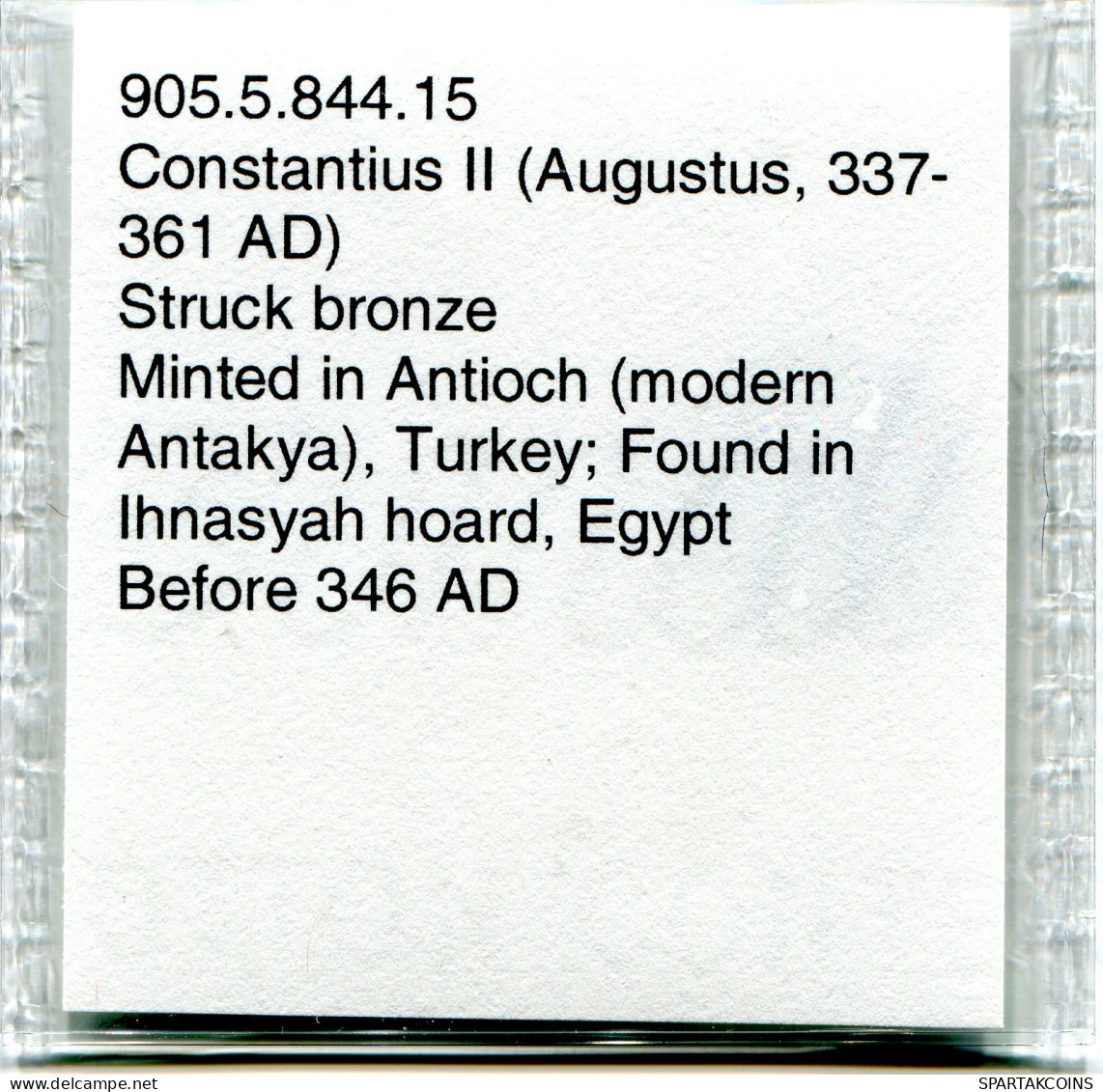 CONSTANTIUS II MINTED IN ANTIOCH FOUND IN IHNASYAH HOARD EGYPT #ANC11243.14.D.A - The Christian Empire (307 AD Tot 363 AD)