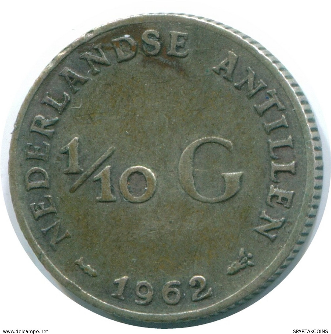 1/10 GULDEN 1962 NETHERLANDS ANTILLES SILVER Colonial Coin #NL12431.3.U.A - Antilles Néerlandaises