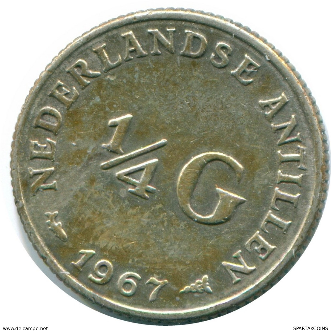 1/4 GULDEN 1967 NIEDERLÄNDISCHE ANTILLEN SILBER Koloniale Münze #NL11594.4.D.A - Antillas Neerlandesas