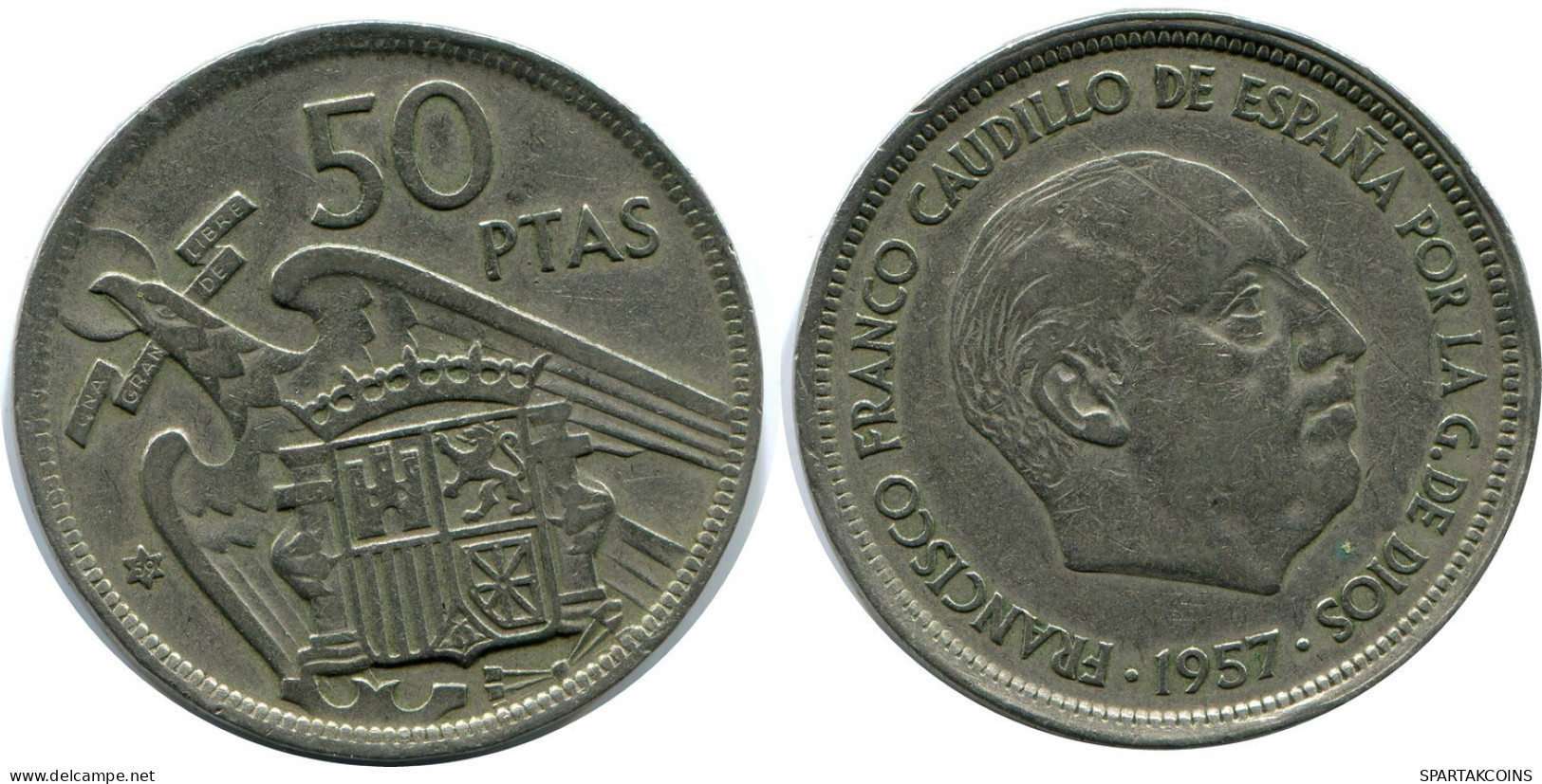 50 PESETAS 1957 SPANIEN SPAIN Francisco Franco Münze #AZ138.D.A - 50 Pesetas