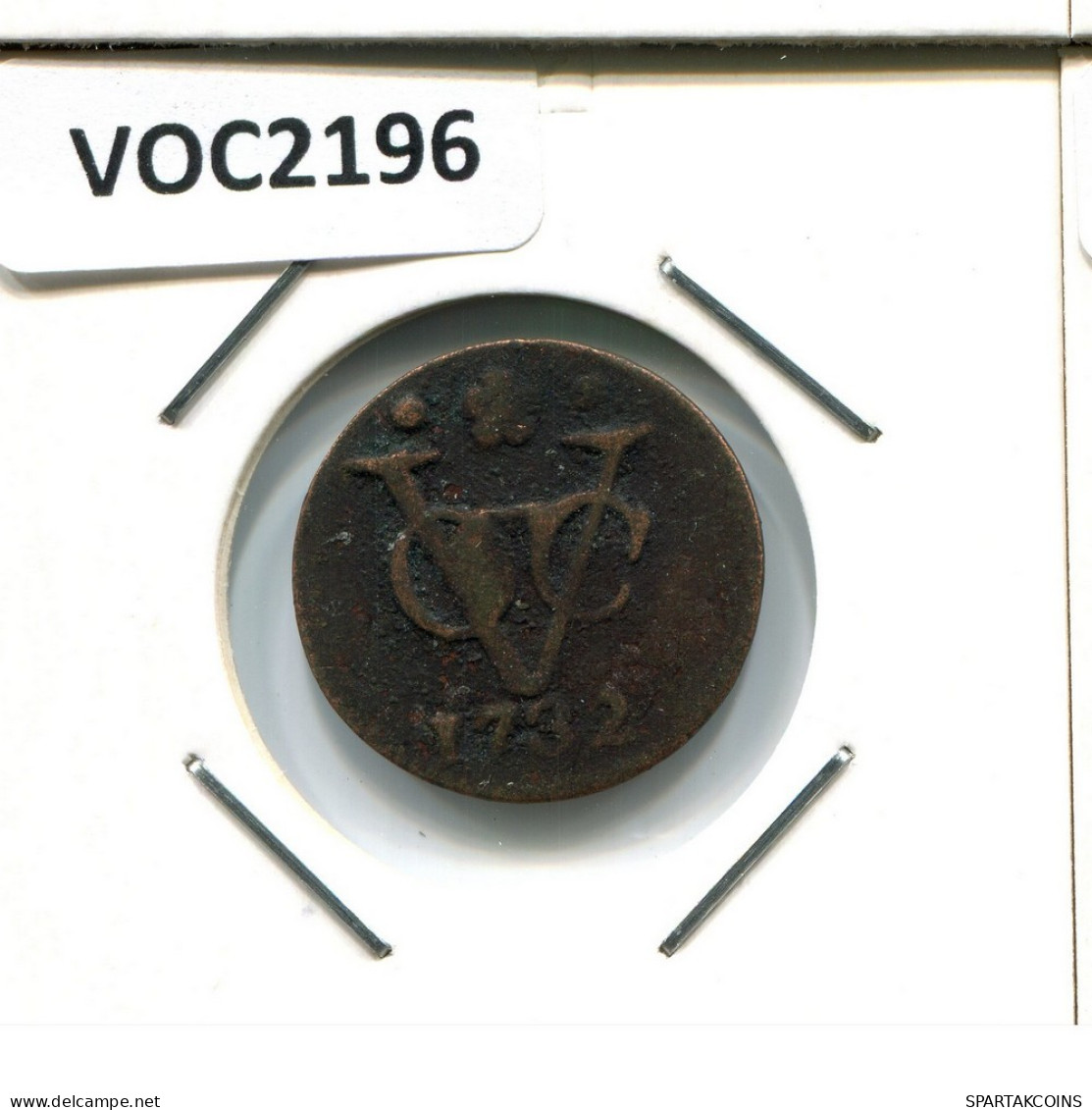 1732 HOLLAND VOC DUIT INDES NÉERLANDAIS NETHERLANDS NEW YORK COLONIAL PENNY #VOC2196.7.F.A - Nederlands-Indië