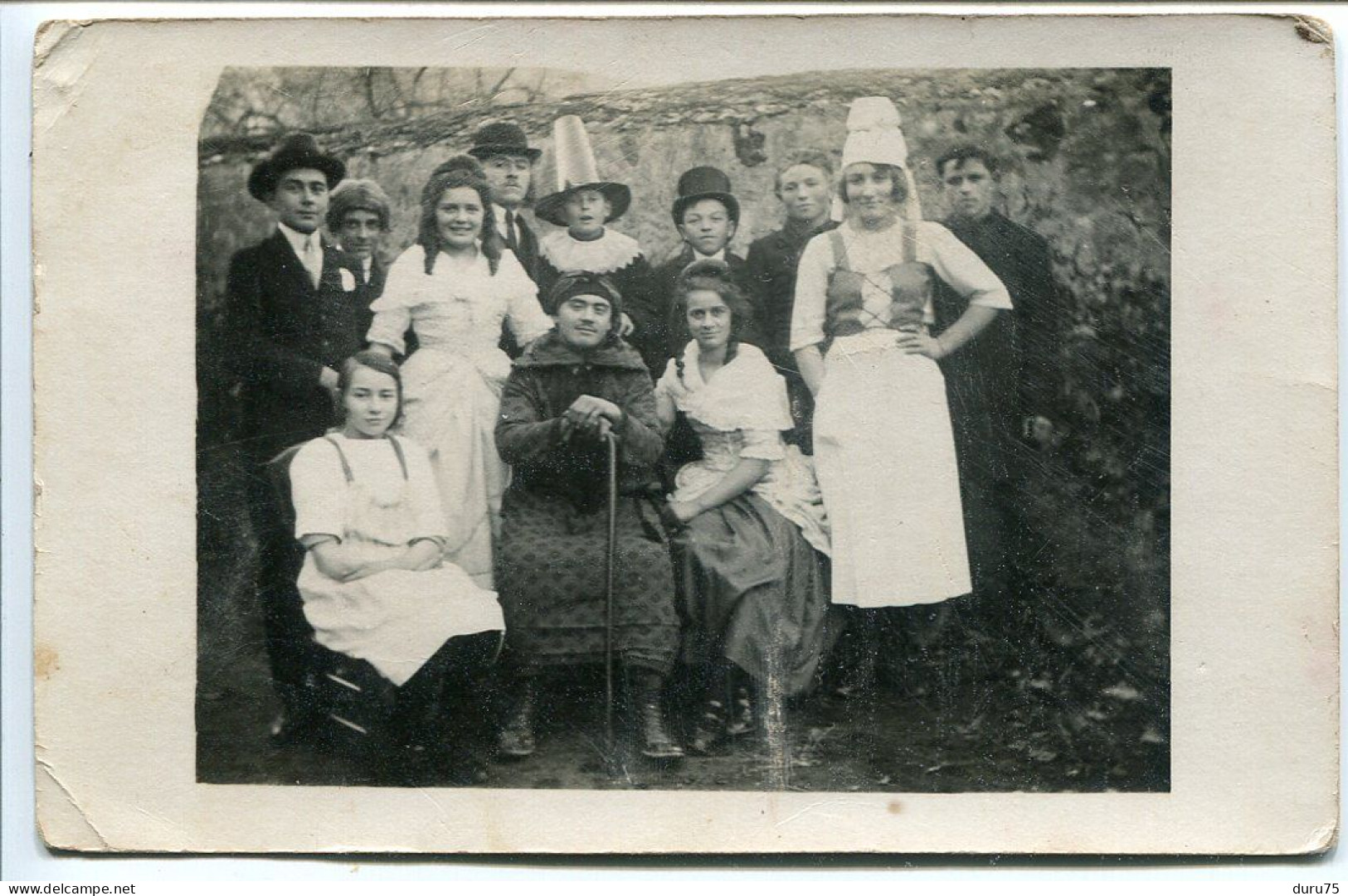 Photo Carte Ancienne * Groupe Troupe De Théâtre ? Habits De Spectacle Représentation ... - Photographs