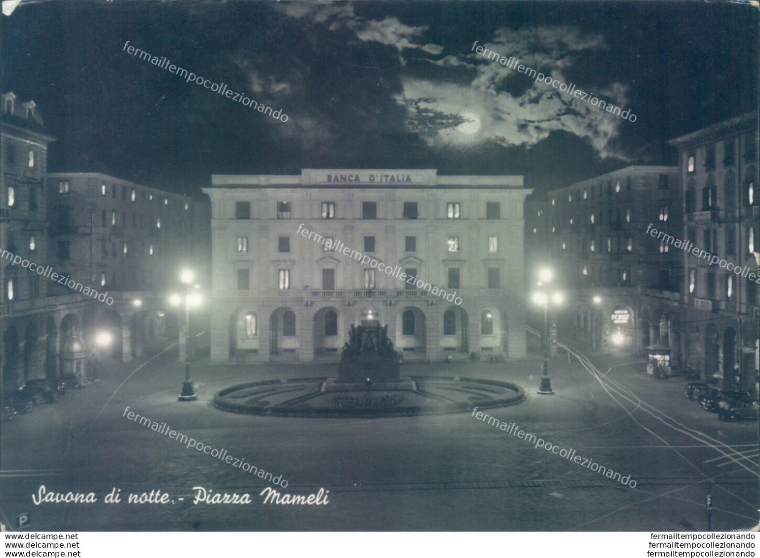 A1363 Cartolina Savona Citta' Di Notte Piazza Mameli - Savona