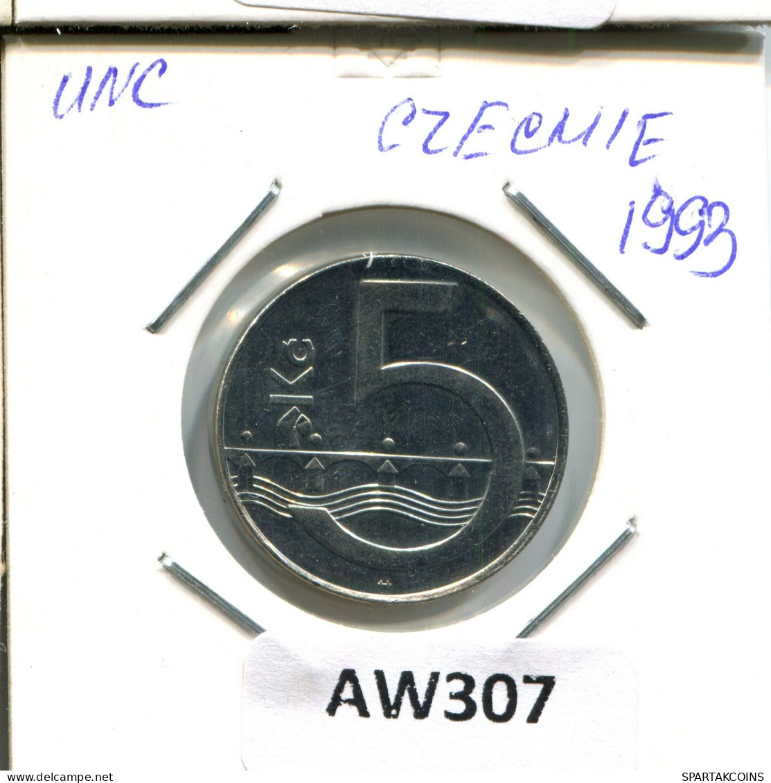5 KORUN 1993 TSCHECHIEN CZECH REPUBLIC Münze #AW307.D.A - Tschechische Rep.
