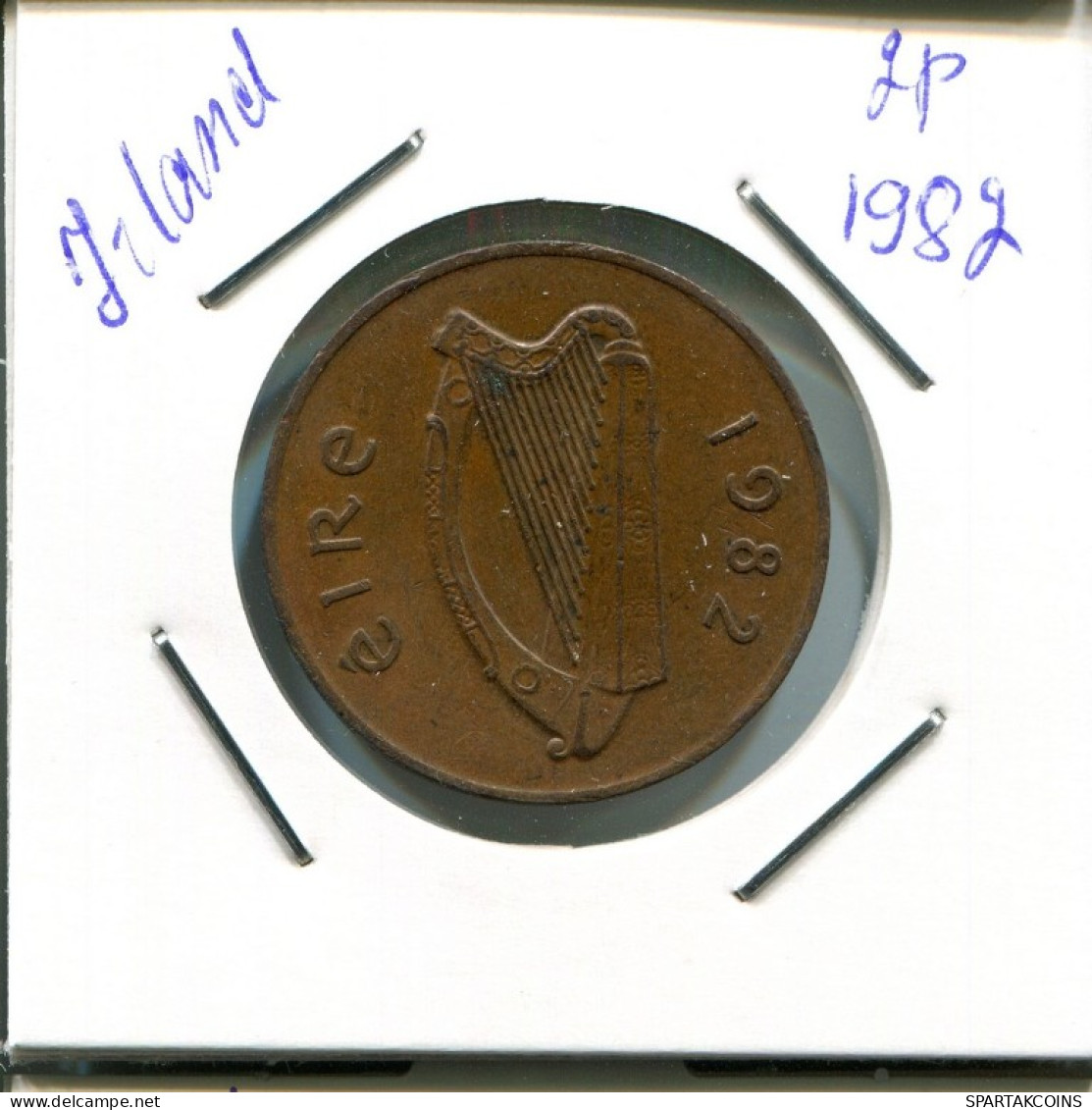 2 PENCE 1982 IRLANDA IRELAND Moneda #AN621.E.A - Irlanda