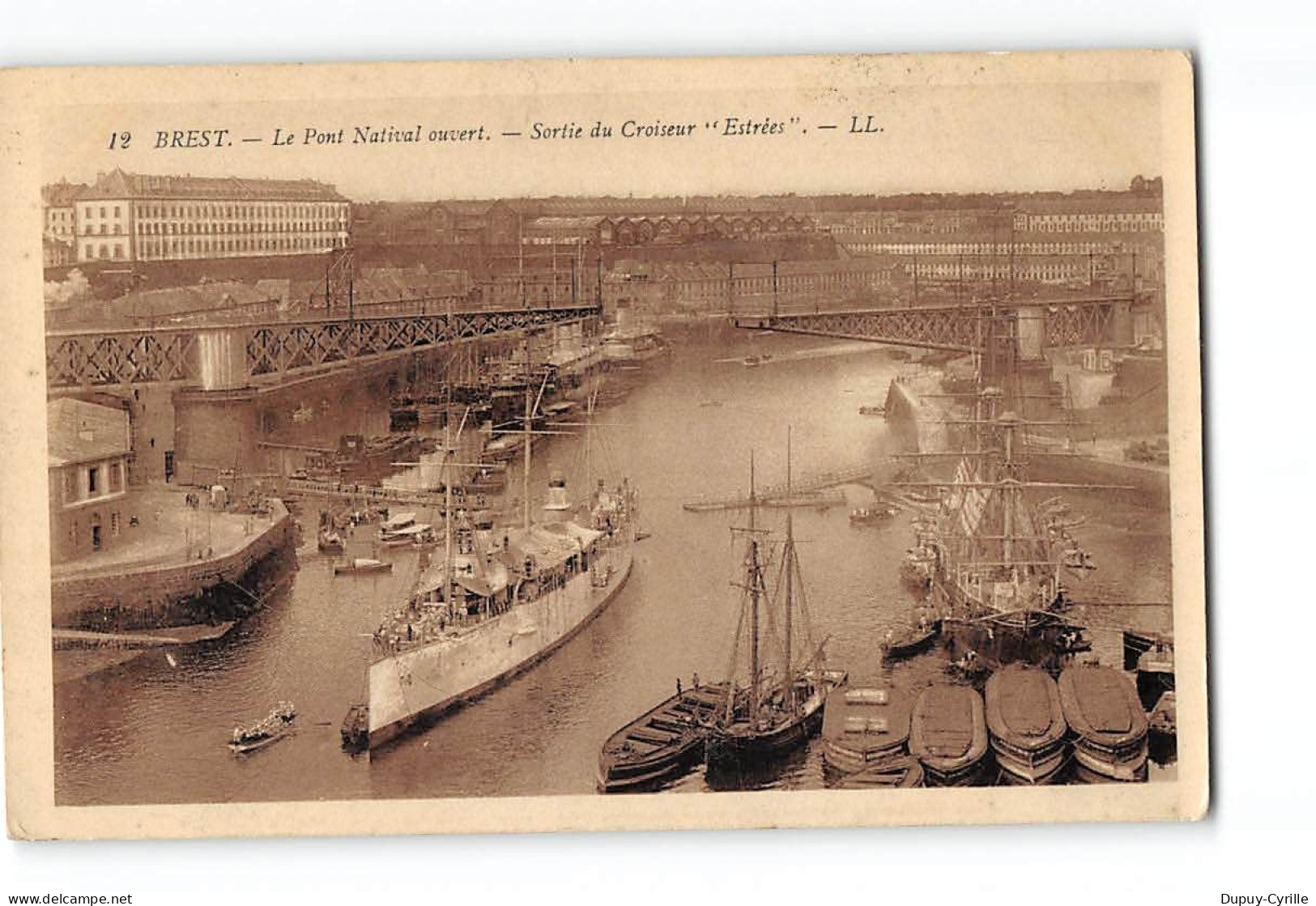 BREST - Le Pont Natival Ouvert - Sortie Du Croiseur " Estrées " - Très Bon état - Brest