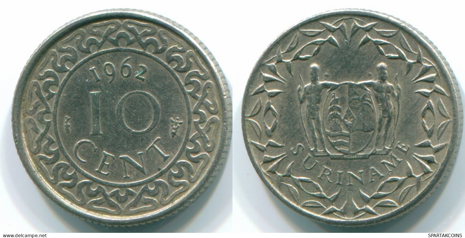 10 CENTS 1962 SURINAME NEERLANDÉS NETHERLANDS Nickel Colonial Moneda #S13178.E.A - Surinam 1975 - ...