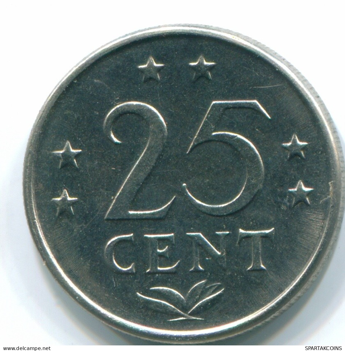 25 CENTS 1971 ANTILLES NÉERLANDAISES Nickel Colonial Pièce #S11591.F.A - Nederlandse Antillen