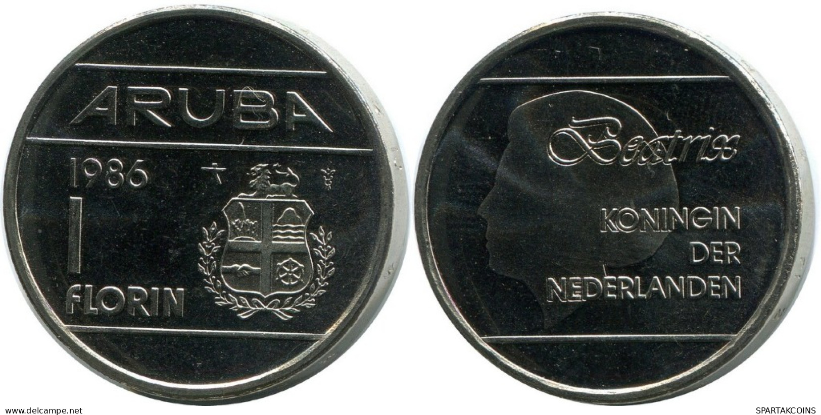1 FLORIN 1986 ARUBA Coin (From BU Mint Set) #AH023.U.A - Aruba