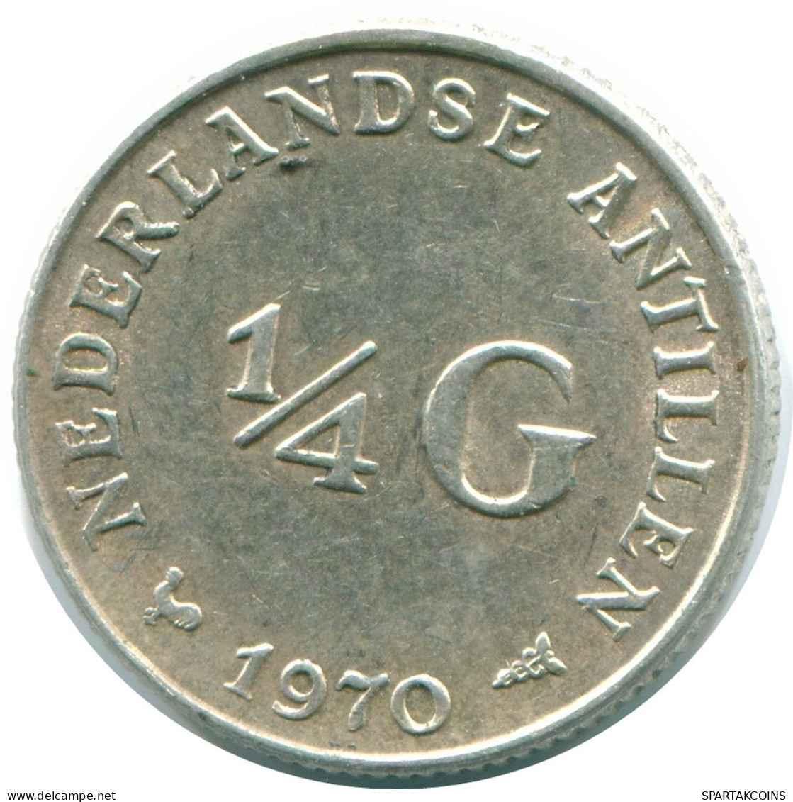 1/4 GULDEN 1970 NETHERLANDS ANTILLES SILVER Colonial Coin #NL11617.4.U.A - Nederlandse Antillen