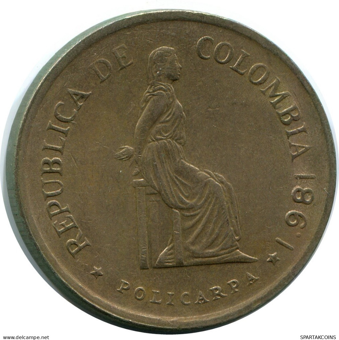 5 PESOS 1981 COLOMBIE COLOMBIA Pièce #AR920.F.A - Colombia