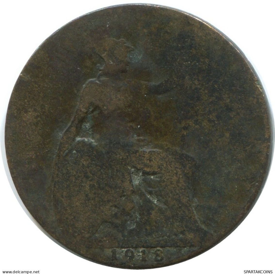 HALF PENNY 1918 UK GROßBRITANNIEN GREAT BRITAIN Münze #AG796.1.D.A - C. 1/2 Penny