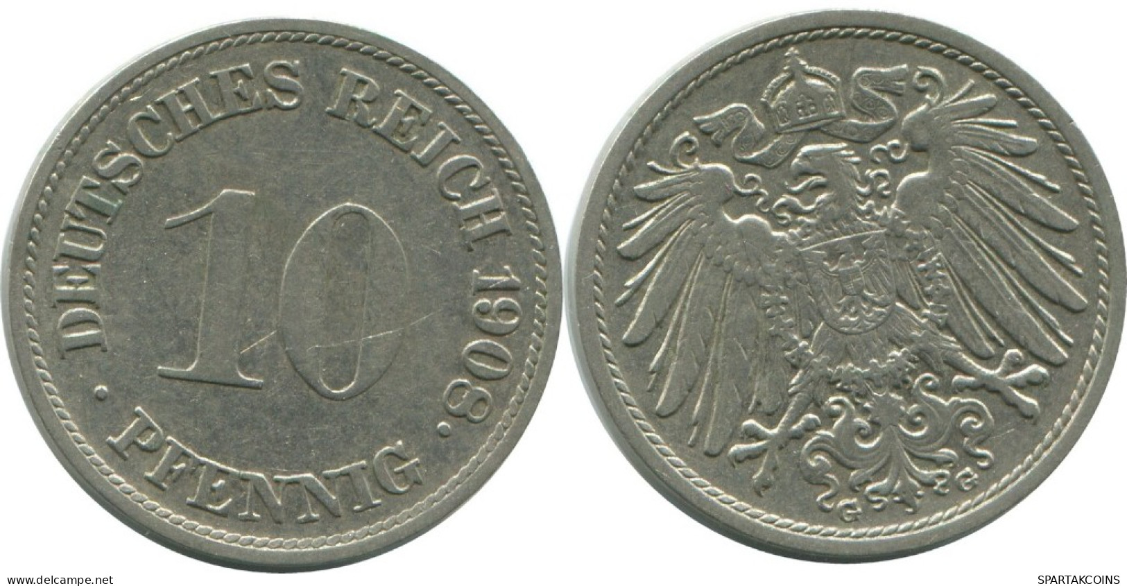 10 PFENNIG 1908 G ALEMANIA Moneda GERMANY #AE480.E.A - 10 Pfennig