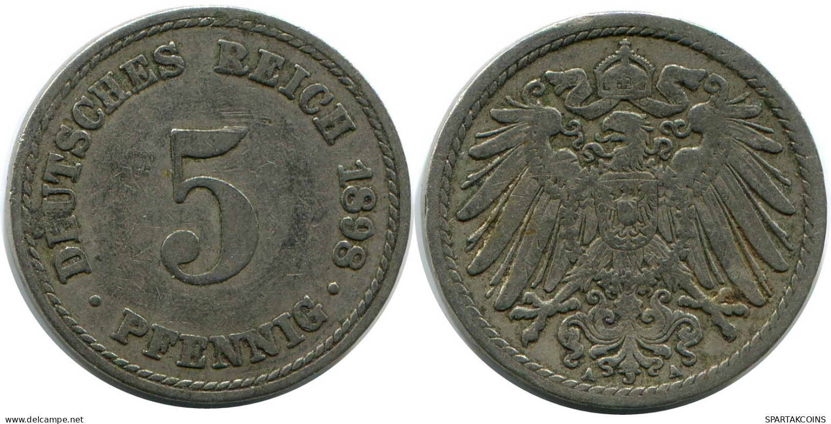 5 PFENNIG 1898 A GERMANY Coin #DB175.U.A - 5 Pfennig