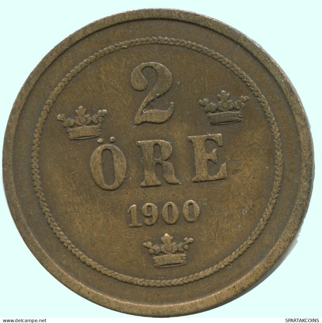 2 ORE 1900 SCHWEDEN SWEDEN Münze #AC912.2.D.A - Suecia