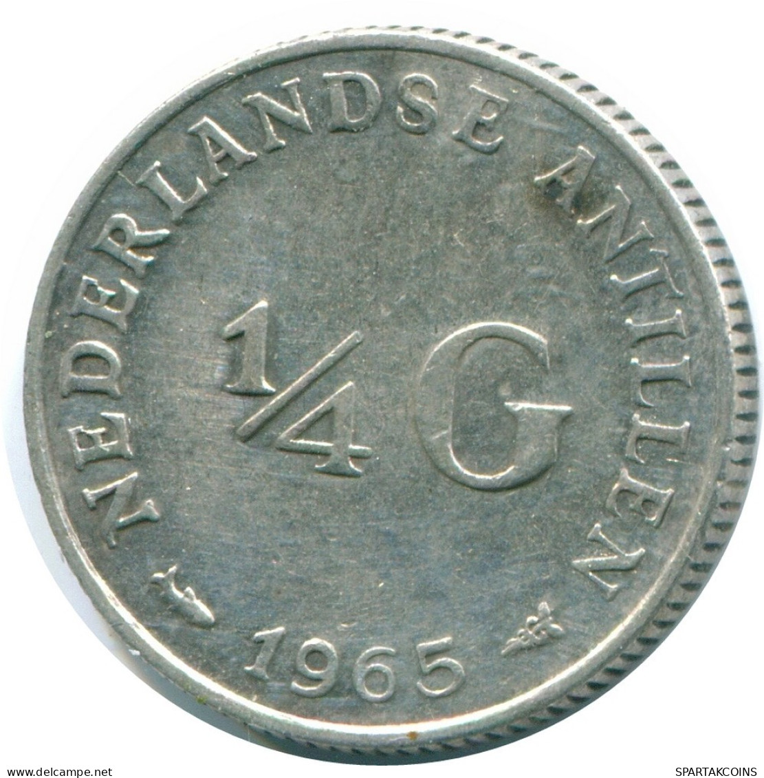 1/4 GULDEN 1965 ANTILLES NÉERLANDAISES ARGENT Colonial Pièce #NL11299.4.F.A - Antille Olandesi