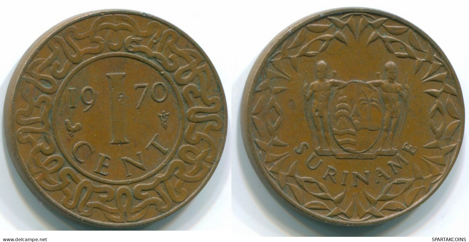 1 CENT 1970 SURINAME Netherlands Bronze Cock Colonial Coin #S10947.U.A - Surinam 1975 - ...