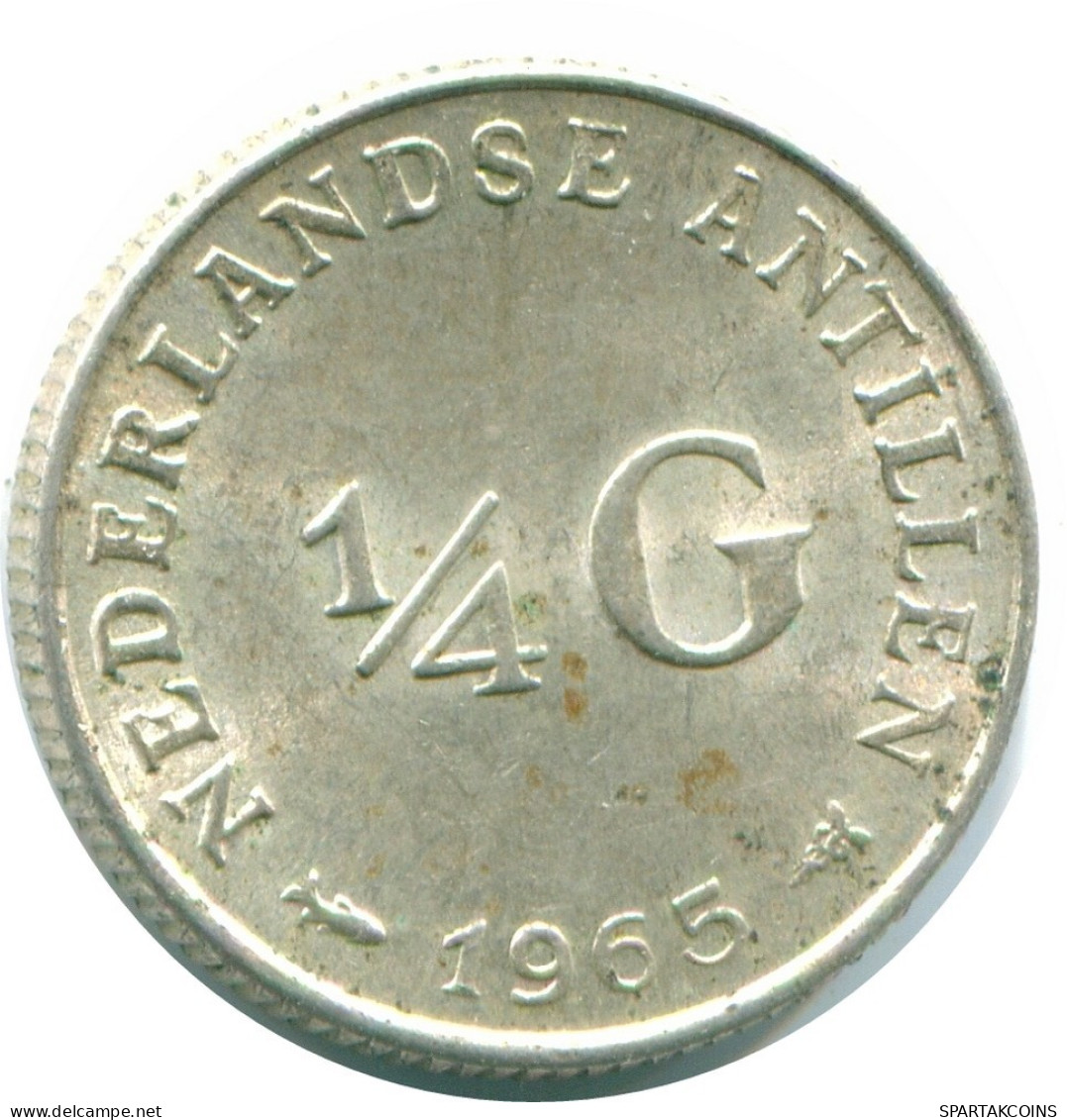 1/4 GULDEN 1965 ANTILLAS NEERLANDESAS PLATA Colonial Moneda #NL11290.4.E.A - Antille Olandesi