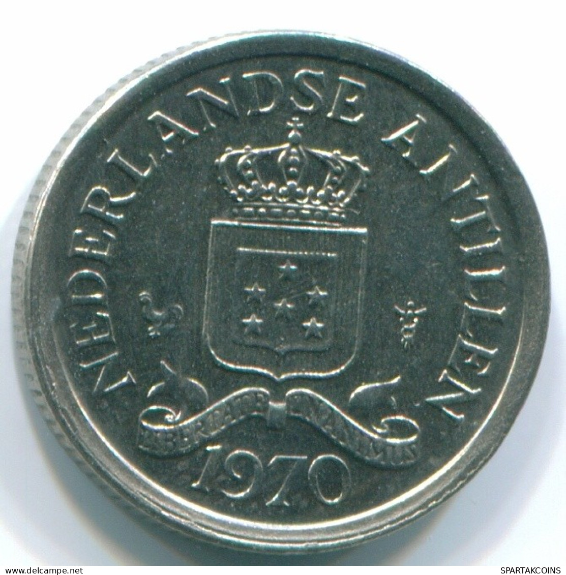 10 CENTS 1970 NIEDERLÄNDISCHE ANTILLEN Nickel Koloniale Münze #S13341.D.A - Niederländische Antillen