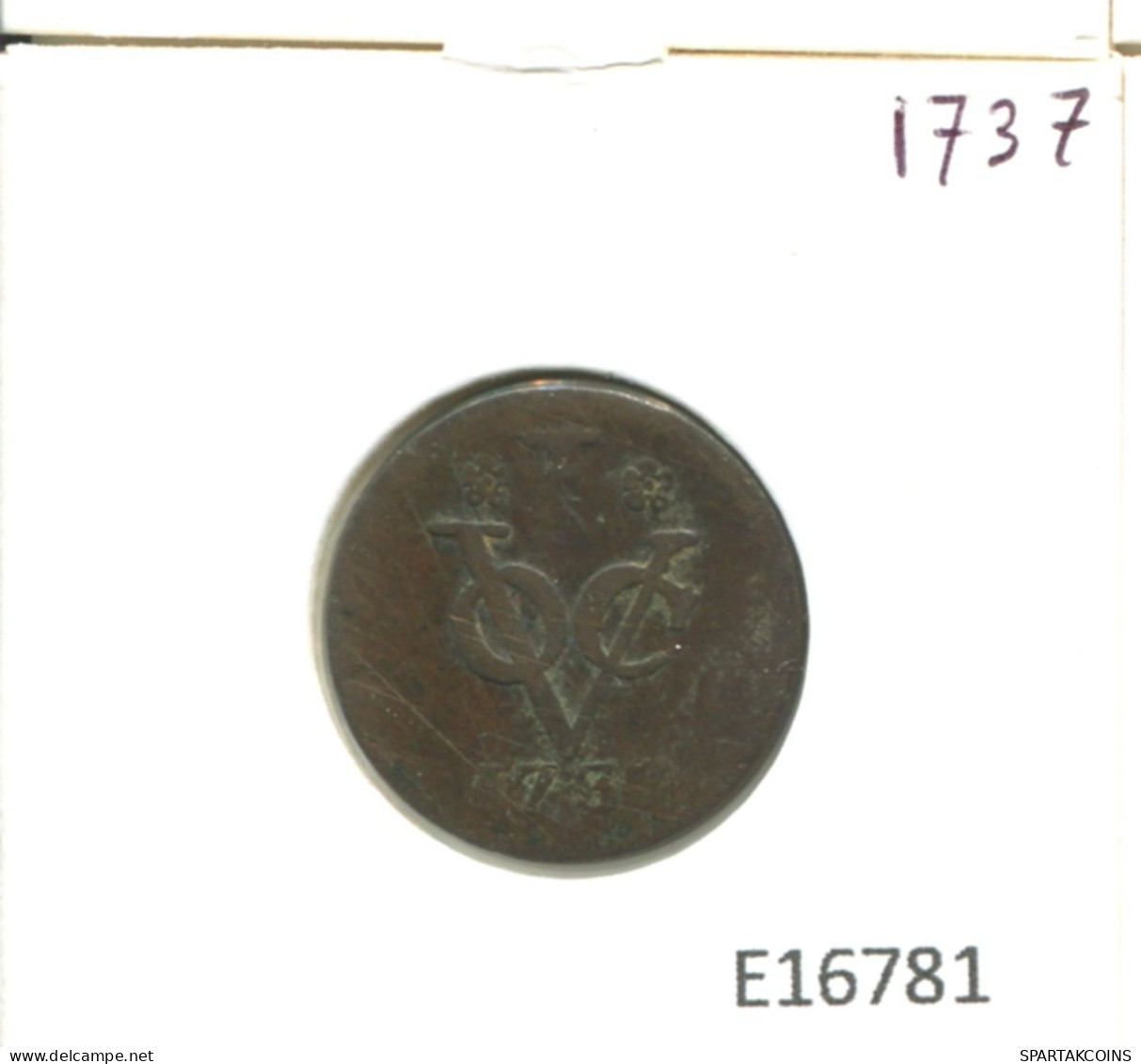 1737 WEST FRIESLAND VOC DUIT NETHERLANDS INDIES NEW YORK COLONIAL PENNY #E16781.8.U.A - Indes Neerlandesas