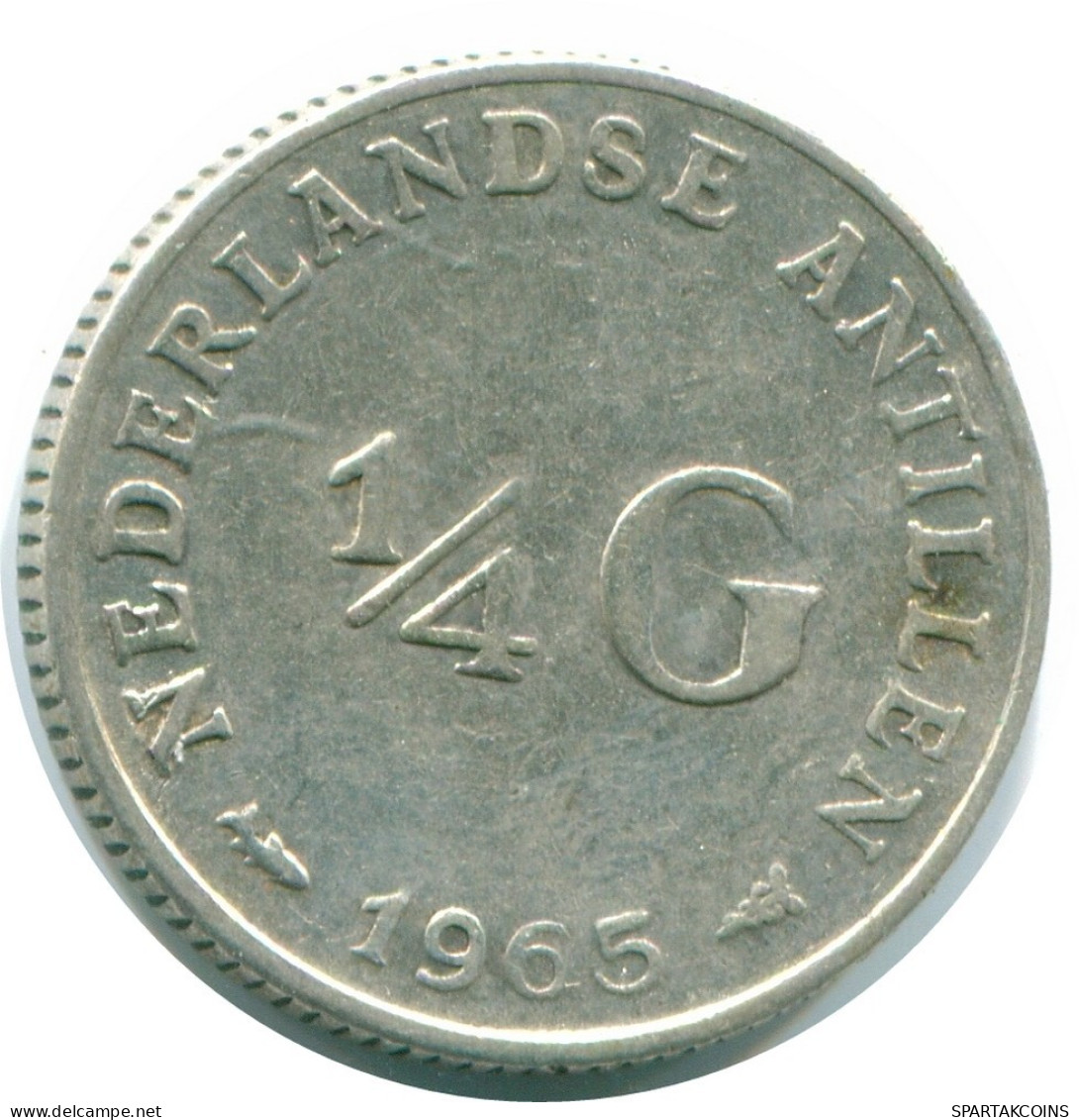 1/4 GULDEN 1965 NIEDERLÄNDISCHE ANTILLEN SILBER Koloniale Münze #NL11289.4.D.A - Niederländische Antillen