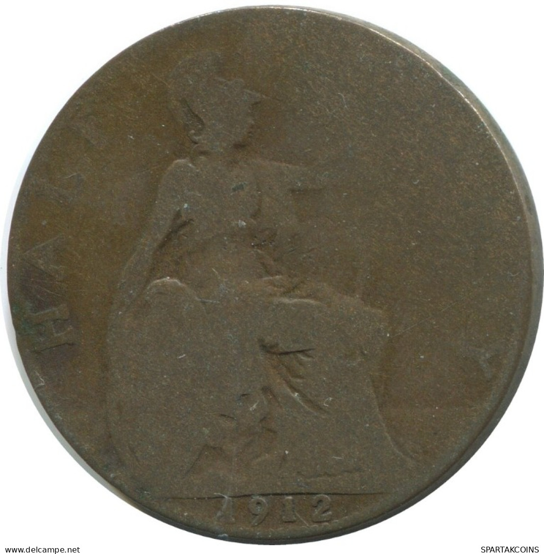 HALF PENNY 1912 UK GREAT BRITAIN Coin #AG791.1.U.A - C. 1/2 Penny