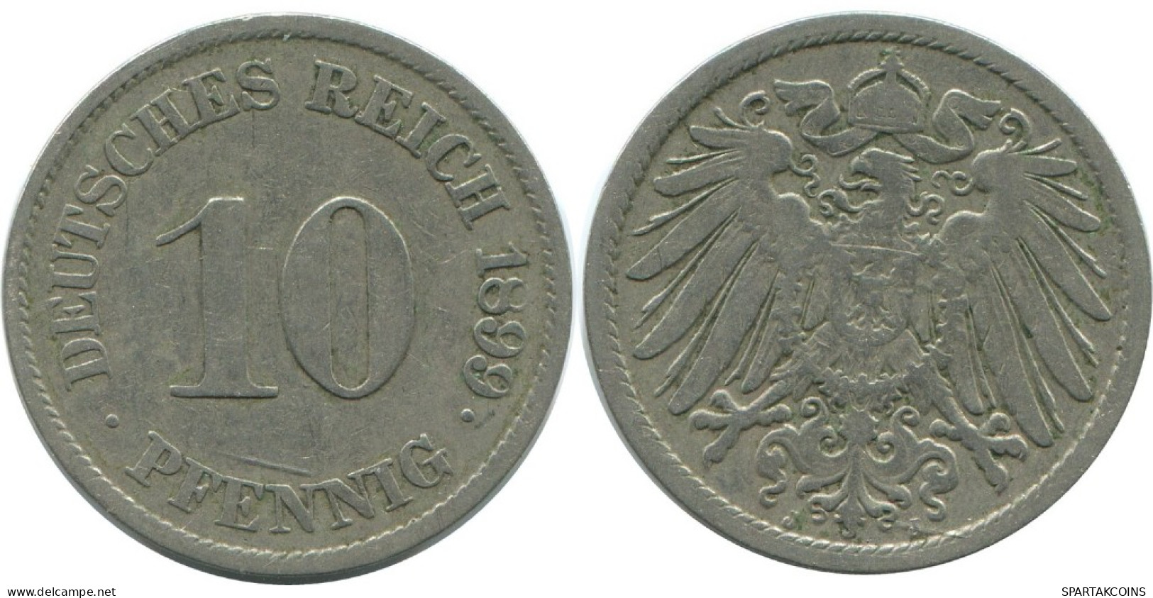 10 PFENNIG 1899 J ALEMANIA Moneda GERMANY #AE473.E.A - 10 Pfennig