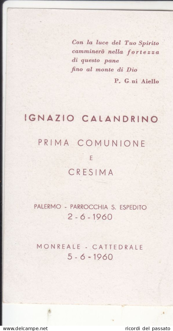Santino Ricordo 1°comunione E Cresima - Monreale 1960 - Andachtsbilder